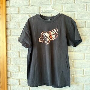 Fox Black T-Shirt with Abstract Graphic